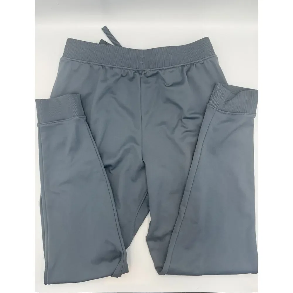 Under Armour Pants Youth Large 14-16 Gray Fleece Joggers Zip Pockets Ankle Cuff